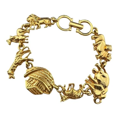 Premier Designs Gold Tone Noahs Ark Animal Charm Bracelet - Image 1 of 4