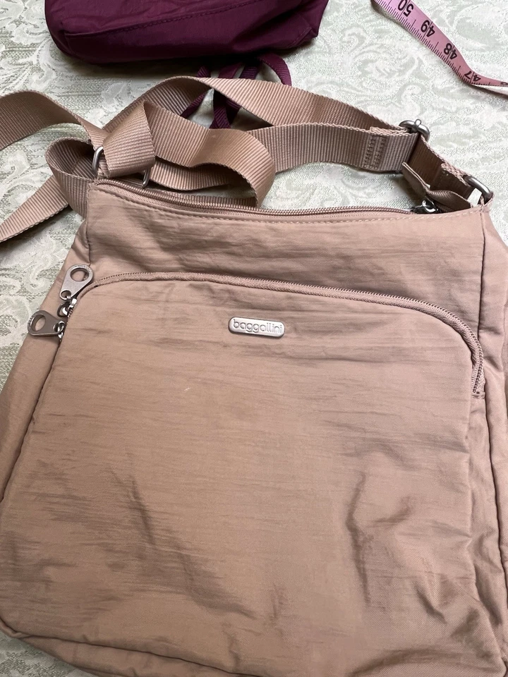 Bolso Bandolera BAGGALLINI Tostado - Azul Interior - Correa Desmontable - ¡Súper Limpio! Foto 1 de 4