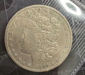 Dólar de plata Morgan 1884-S - 90 % plata fecha clave - Imagen 1 de 5