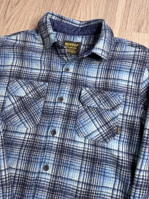 Burton Jacket Mens Small Button Up Flannel Shacket Shirt Durable Goods Snowboard - Image 1 of 4