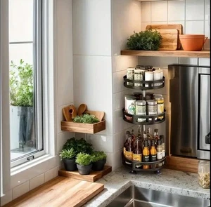 Multi-Functional Swivel Storage Organizer Rack With Non-Slip Shelves For Kitchen - Picture 1 of 5