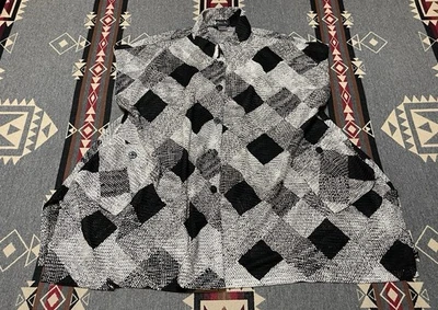 Женский сетчатый кардиган Damee жилет L/XL черный белый на пуговицах спереди T37 - Изображение 1 из 4