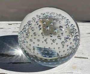 Pisapapeles vintage Cartier Glass Orb técnica bullicante espiral burbujas remolino - Imagen 1 de 22