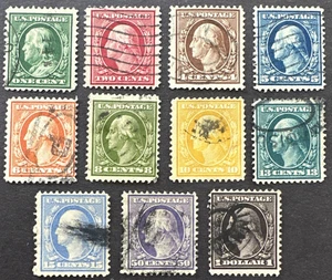 US 1908-1909 Sc# 331-332, 334-342 Lot of 11 Used Stamps Perf 12 - Picture 1 of 3