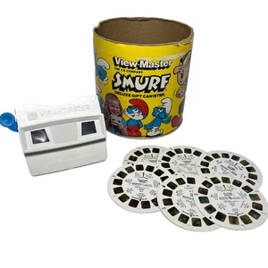 Vintage 1982 Smurf View Master Deluxe Canister Set - No Lid - Picture 1 of 12