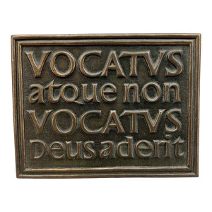 Bronze Plaque Bidden or Not Bidden God is Present Wild Goose Studio 3355 - Picture 1 of 8