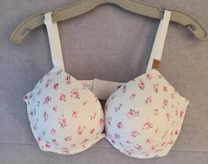 Victoria's Secret PINK Super Push-Up Bra Padded White/ Pink Floral 38DD NWT - Picture 1 of 3