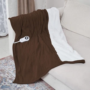 Heated Electric Throw Blanket 50" X 60" Sherpa and Polar Fleece Heating Blanket - Picture 1 of 8