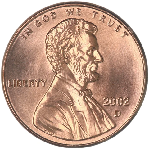 2002 D Lincoln Memorial Cent Gem BU Penny US Coin Cover