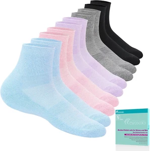 Diabetic Socks for Women Men,5 Pairs Bamboo Viscose Non Binding Diabetic Ankle S - Picture 1 of 12