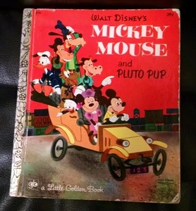Vintage Walt Disney's Mickey Mouse and Pluto Pup Little Golden Book, 1971 - Imagen 1 de 12