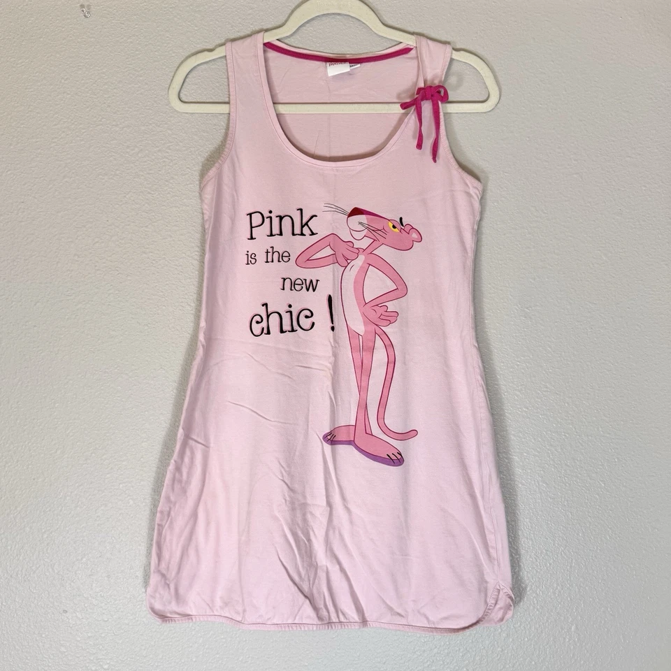 Vestido camisón pantera rosa para mujer 38 40 pequeño sin mangas camisa para dormir pulóver Foto 1 de 4
