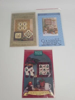 Mixed Lot of 3 Vintage QUILT PATTERNS Applique Wall Hangings, Pillows, Stockings - Image 1 of 4