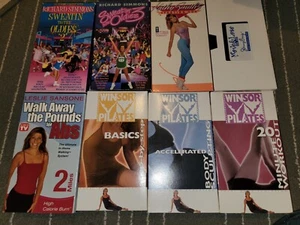 Lot Of 8 Workout VHS Tapes Exercise Richard Simmons, Kathy Smith, Winsor Pilates - Picture 1 of 1