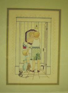 De colección Acabado Punto de Cruz Papá e Hijo Enmarcado Isla Mate Galerías Punto de Abuela - Imagen 1 de 5