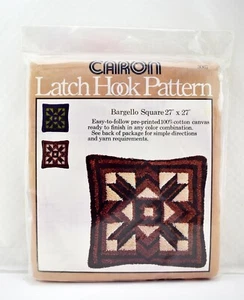Vintage 1977 Caron Latch Hook Rug Canvas Pattern Bargello Square 27" x 27" - Picture 1 of 3