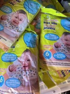 Lulla  Lamb Disposable Baby Bibs 6 Pack 40+ Bags - Picture 1 of 9