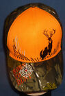 A   ORANGE AND CAMOFLAGE ON SIDE WITH DEER   ENBROIDERED ON FRONT NEW