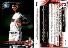 2017 Bowman Chrome Prospect Baseball Card BDC125 TRISTON MCKENZIE INDIANS