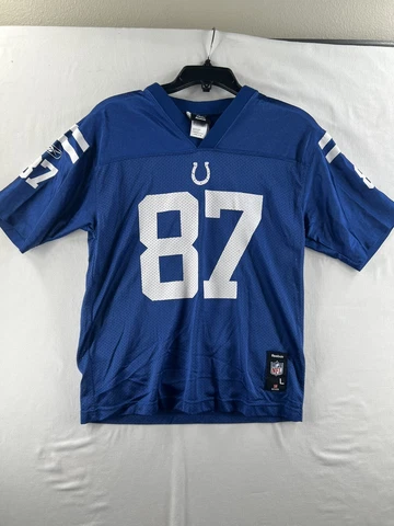 Reebok Colts Jersey Boys large 14-16 #87 Wayne Blue Shirt NFL Football Youth Cover