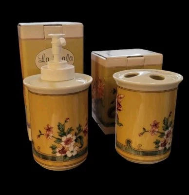 La Scala Toothbrush Holder & Lotion Dispenser Floral Creative Bath New In Box - Image 1 of 4