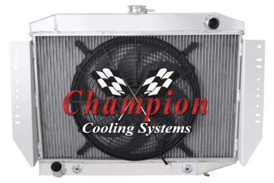 Radiador RS Champion 3 filas con ventilador de 16" para motor Jeep Wagoneer V8 1972-1979 Foto 1 de 4