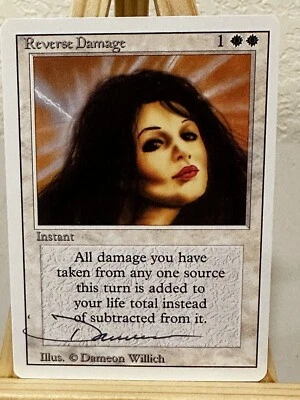 MTG Magic Reverse Damage Signed Artist Proof x1 3RD Revised 3ED Dameon Willich - Image 1 of 2