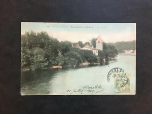 Carte Postale Ancienne 1906 Environs de LYON ST RAMBERT L'ILE BARBE Vue générale - Foto 1 di 2