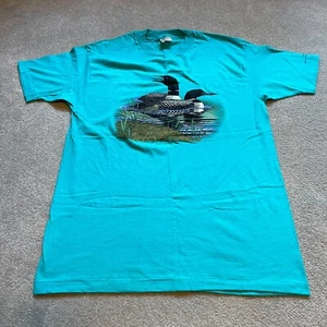 Camisa LL Bean De Colección Para Hombres XL Loon Bird Audubon Nature EE. UU. Puntada Única Años 90 80 - Imagen 1 de 11