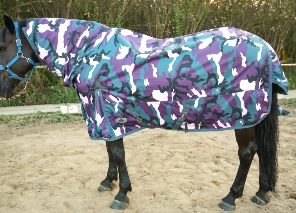 BRAND NEW 600D WATERPROOF TURNOUT RUG COMBO NO FILLING (Purple Cam) - image 1 of 4