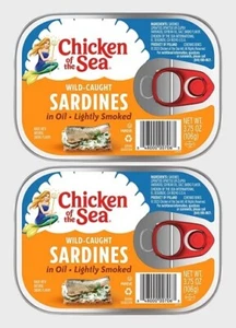 Chicken of the Sea Sardines Wild Caught in Oil Lightly Smoked 2 Pack - Picture 1 of 2
