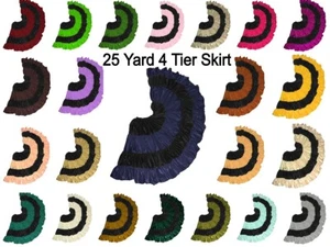 Satin Belly Dance Spanish Dance 25 Yard 4 Tier Skirt Bullfigh Flamenco Skirt S45 - Picture 1 of 43