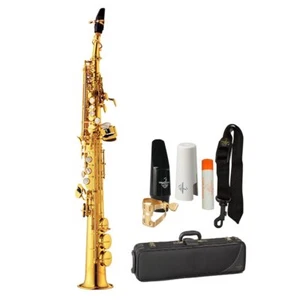 YANAGISAWA S-WO10 Bb Soprano Saxophone Brass Lacquered w/ Semi Hard Case - Picture 1 of 19