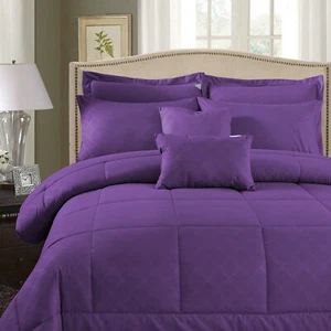 Down Alternative Comforter Set 10PCS with Shams All Season Reversible Comforter - Picture 1 of 41