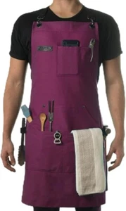 BBQ and Work Apron with Bottle Opener and Hand Towel - Durable 10oz Cotton Canva - Picture 1 of 6