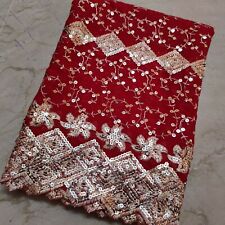 Classic Indian Traditional Wedding Dupatta Scarf Sequins Emb Beaded Veil Stole L