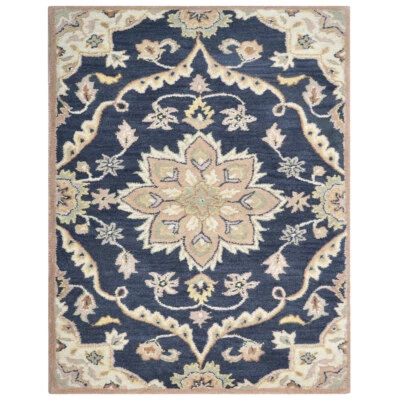 Hand Tufted Wool Square Area Rug Oriental Charcoal BBH Homes BBK00687 - Image 1 of 4