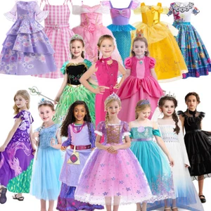 Girls Kid Cinderella Frozen Mermaid Elsa Fancy Dress Cosplay Party Fairy Costume - Picture 1 of 71