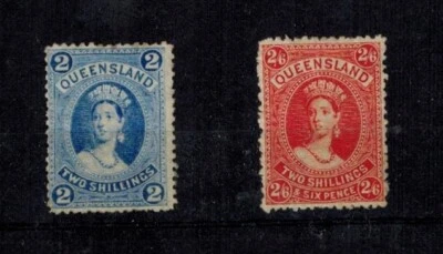 Australia Queensland 1885 SG 152 & 153 2S & 2S 6d MOG VF CV L430 - Image 1 of 2