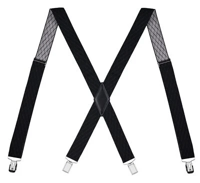 Мужские подтяжки X сзади регулируемые ширина 1,4 дюйма с высокопрочными зажимами сверху - Изображение 1 из 4