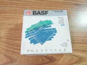 BASF DISKETTES TEN 3.5 TWO SIDE HIGH DENSITY HD  - Picture 1 of 5