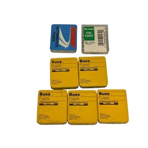 Vintage Lot of 7 SFE14 Glass Tube Fuses – Buss, Littelfuse, CHAMP USA Made - Picture 1 of 6
