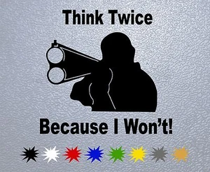 STICKER PEGATINA DECAL VINYL Think Twice Because I Won't! - Picture 1 of 2