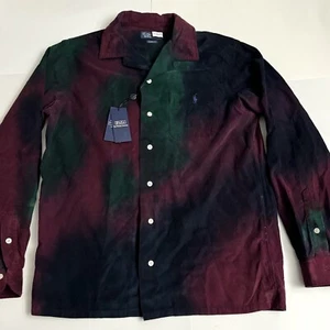 Camisa Polo Ralph Lauren Manga Larga Pana Tie Dye Mediana Verde Azul Púrpura - Imagen 1 de 4