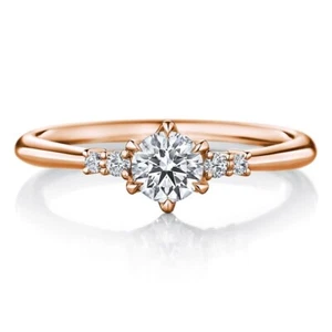 0.70 Carat Lab Grown Round Diamond Solid 14K Rose Gold Engagement Ring - Picture 1 of 7