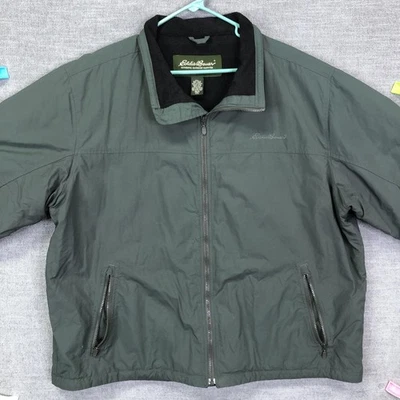 Chaqueta Eddie Bauer Para Hombres 2XL Verde Forrada de Vellón Cremallera Completa Exterior Informal Abrigo Foto 1 de 4