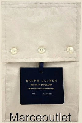 Funda de almohada Ralph Lauren Bethany Jacquard algodón orgánico ESTÁNDAR plateada Foto 1 de 4
