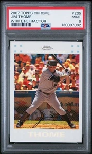 PSA 9 2007 TOPPS CHROME 205 JIM THOME WHITE REFRACTOR - Picture 1 of 2