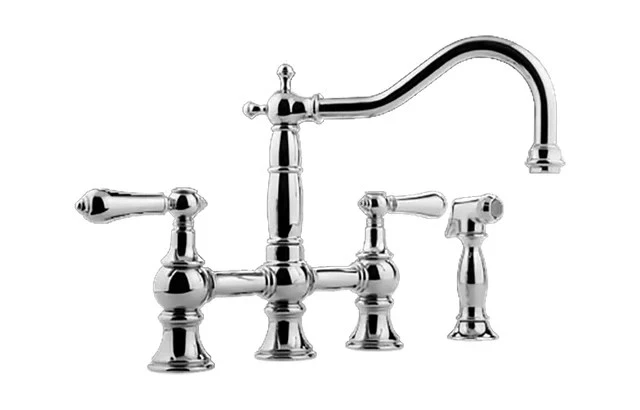 Grifo de cocina puente cromado pulido GRAFF con rociador lateral G-4845-LM34-PC Foto 1 de 1