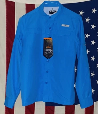 Camisa Habit Youth Mediana Sandy Shoals Manga Larga UPF 40+ Azul Nueva con Etiquetas Exterior NUEVA Foto 1 de 2